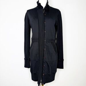 Citizens of Humanity Black Button-Front Sweatshirt Dress – Size Medium